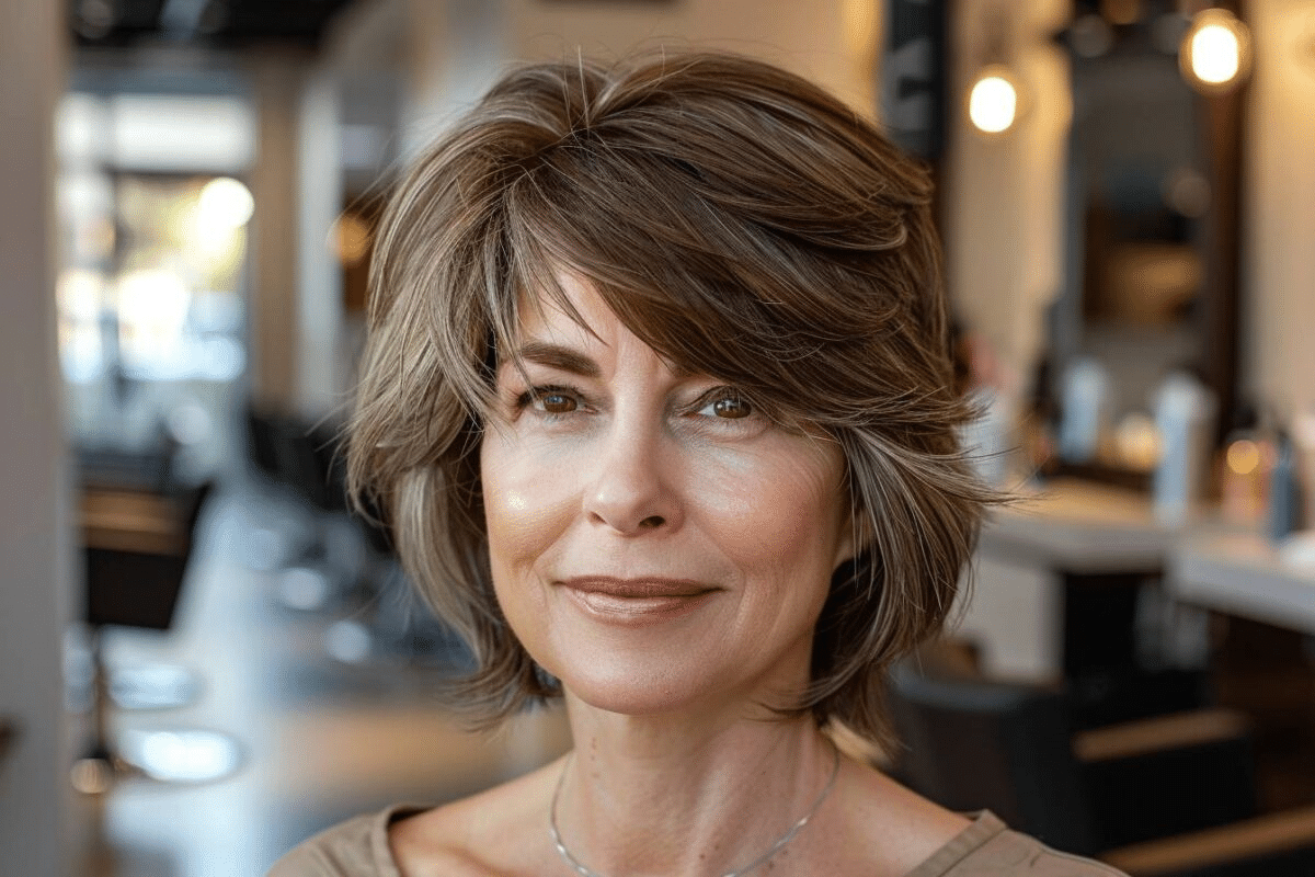 Coupe de cheveux femme 70 ans visage ovale