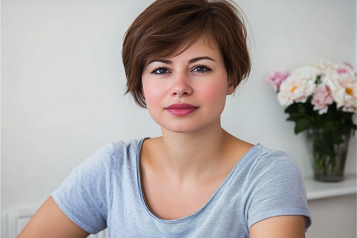 coupe courte femme moderne visage rond: idées de coiffure